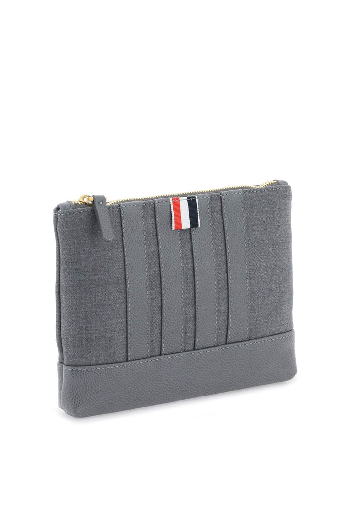 Thom browne wool 4-bar small pouch-2