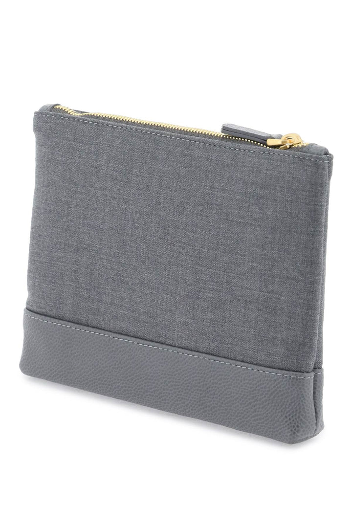 Thom browne wool 4-bar small pouch-1
