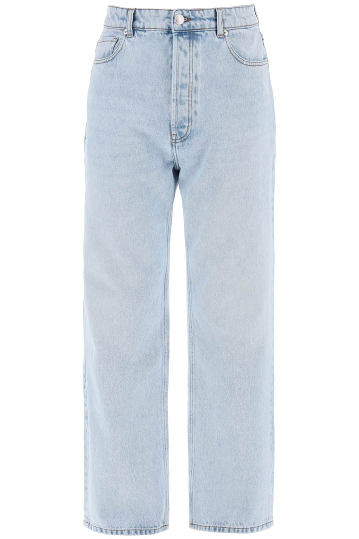 Ami paris wide leg denim jeans with a relaxed fit-0