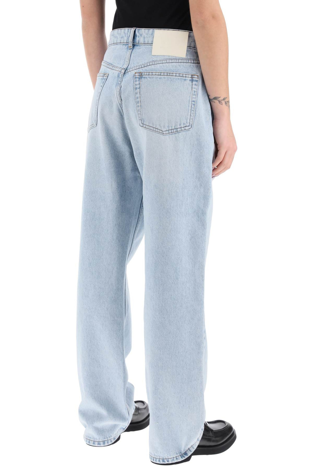 Ami paris wide leg denim jeans with a relaxed fit-3