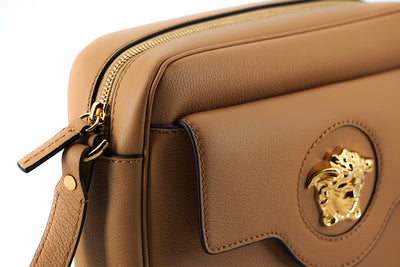 Versace Brown Calf Leather Camera Shoulder Bag