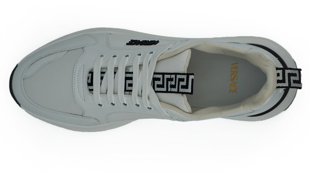 Versace White Calf Leather Sneakers