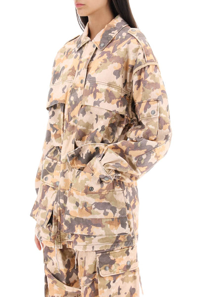 Isabel marant 'elize' jacket in cotton with camouflage pattern-3