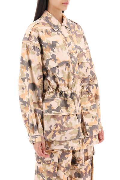 Isabel marant 'elize' jacket in cotton with camouflage pattern-1