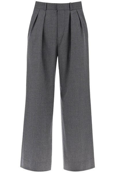 Wardrobe.nyc wide leg flannel trousers for men or-0