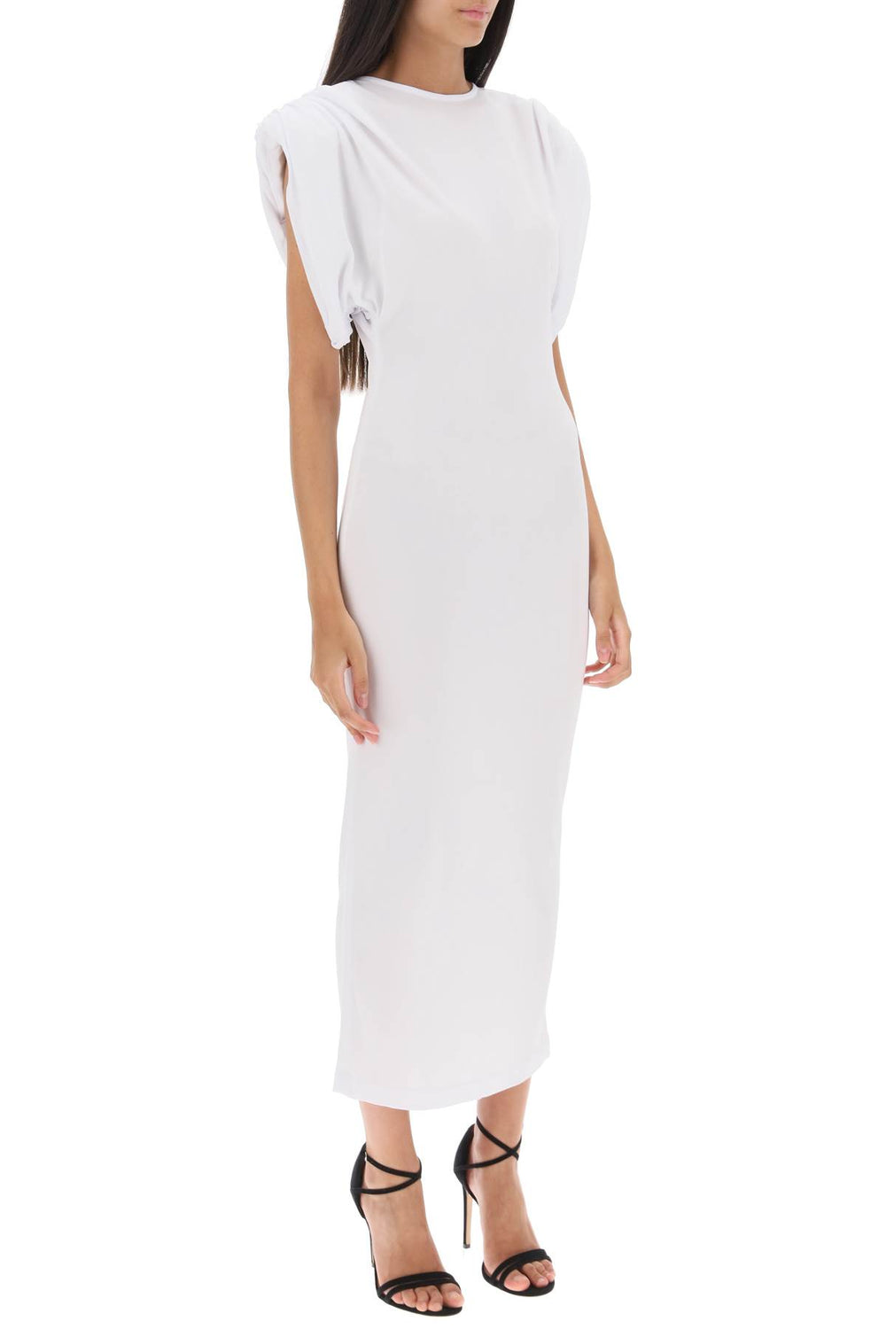 Wardrobe.nyc midi sheath dress with structured shoulders-1