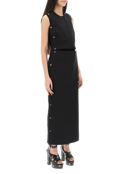 Y project dual material maxi dress with snap panels-1