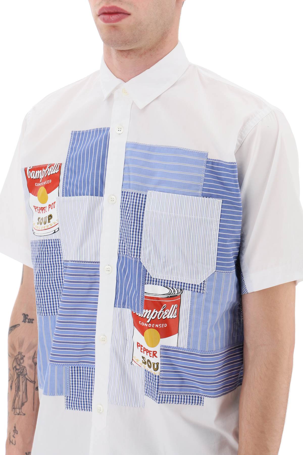 Junya watanabe short sleeve patchwork shirt-3