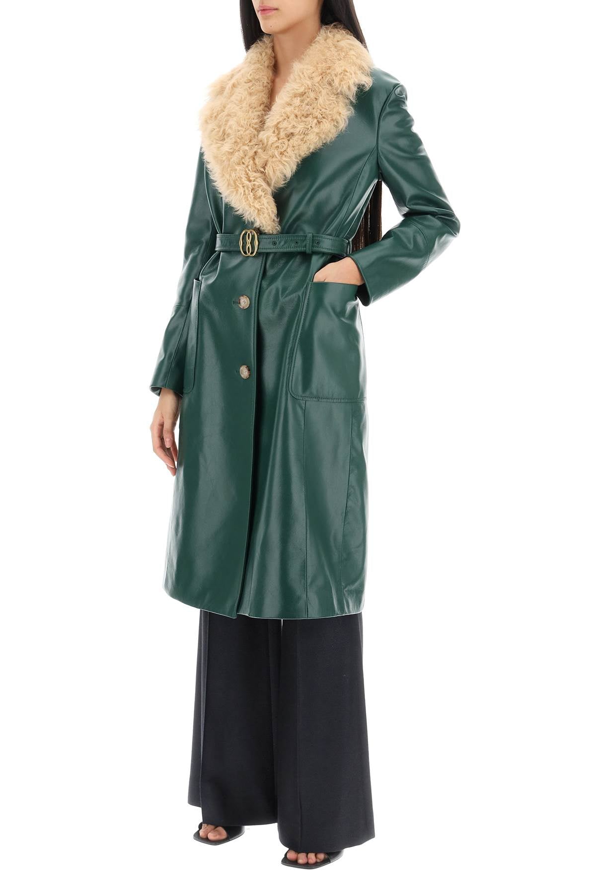 Bally leather and shearling coat-3