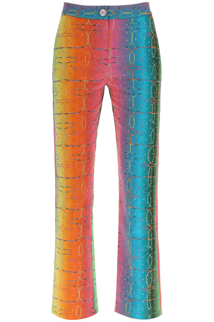 Siedres 'bery' multicolor rhinestone pants-0