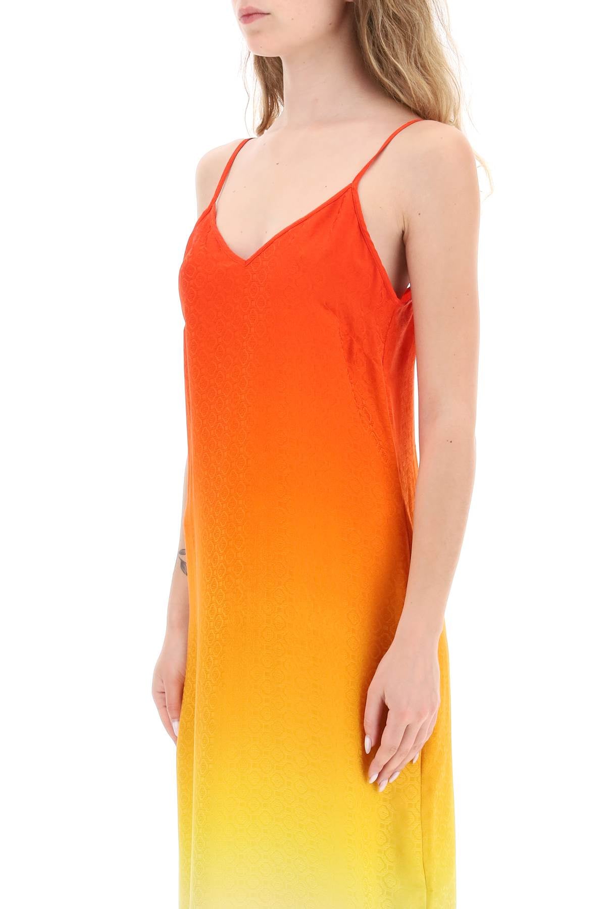 Casablanca silk satin slip dress with gradient effect-3
