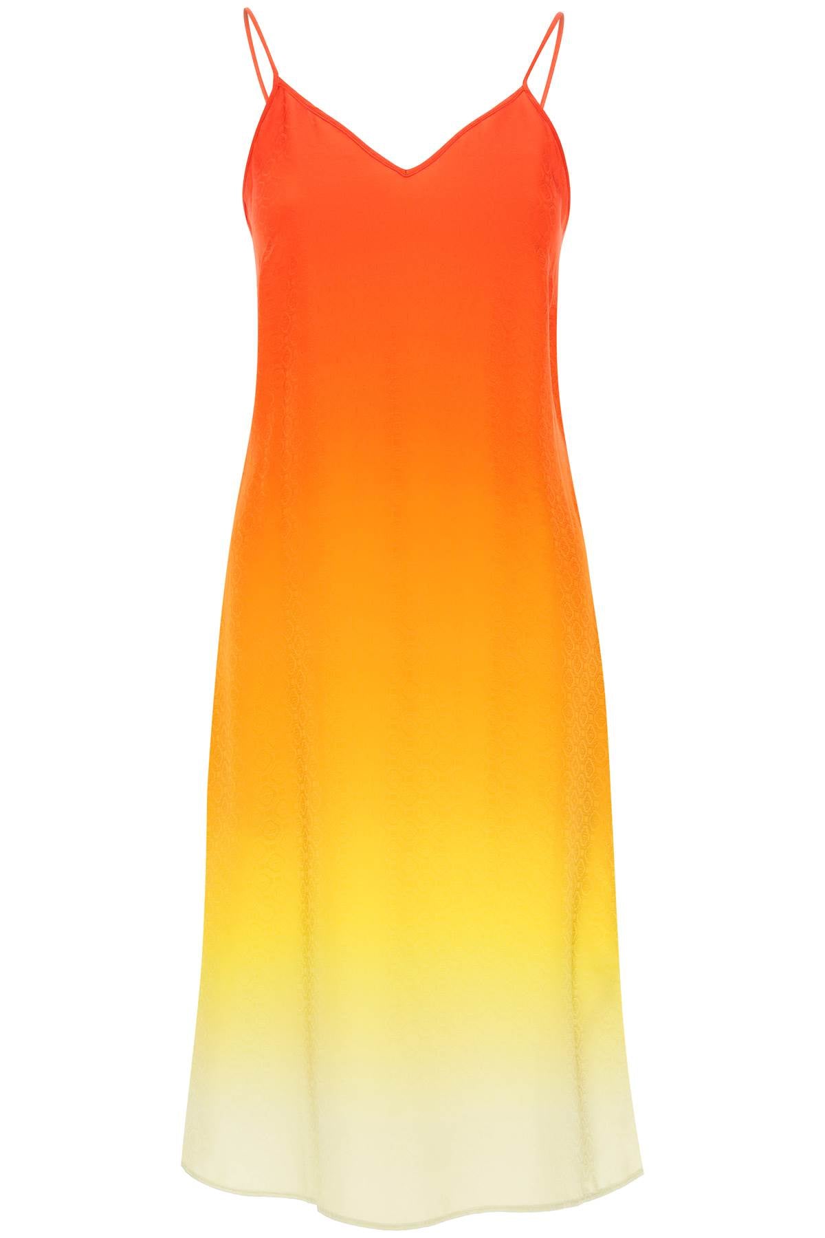 Casablanca silk satin slip dress with gradient effect-0
