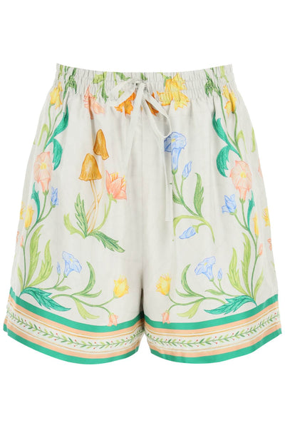 Casablanca l'arche fleurie silk shorts-0