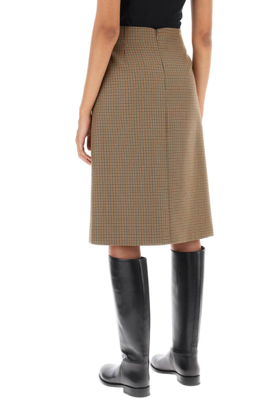Bally houndstooth a-line skirt with emblem buckle-2