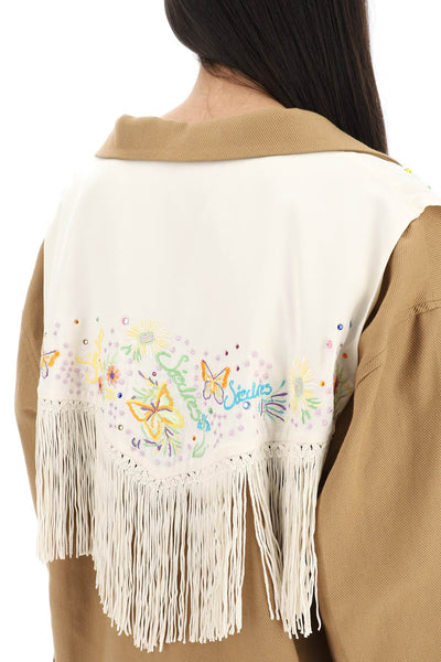 Siedres overshirt with embroidered fringed panel-3