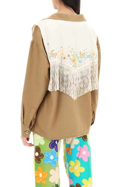 Siedres overshirt with embroidered fringed panel-2
