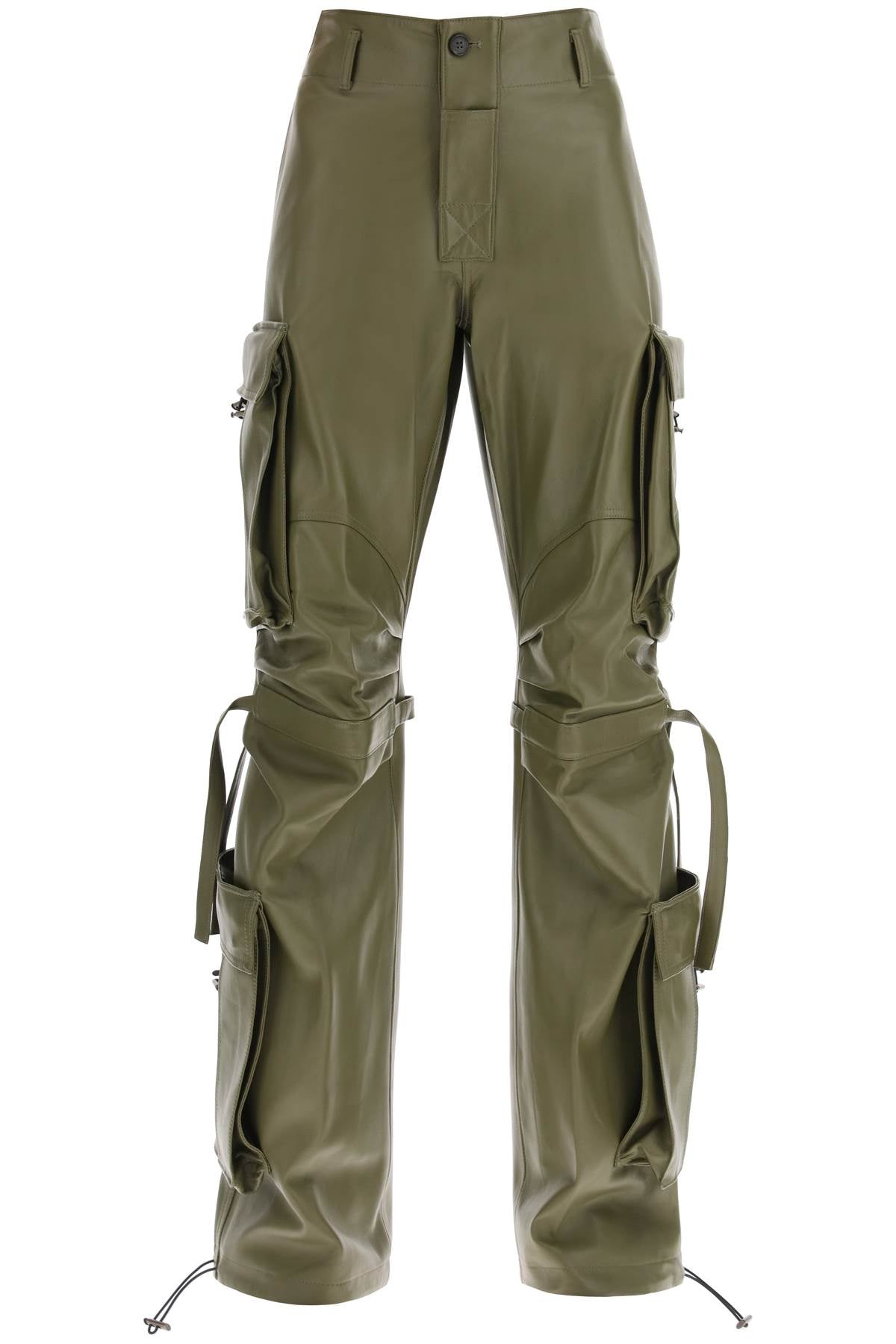 Darkpark lilly cargo pants in nappa leather-0