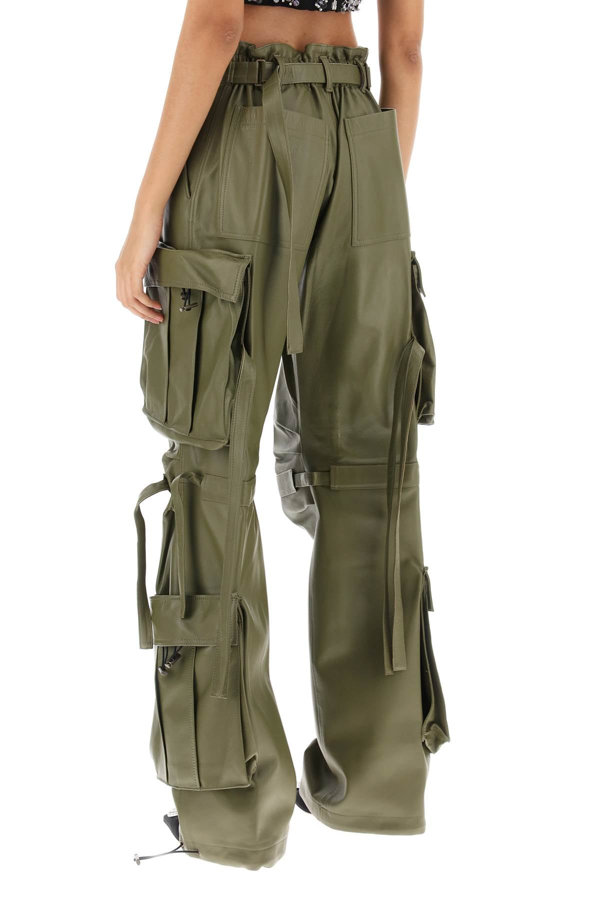 Darkpark lilly cargo pants in nappa leather-2