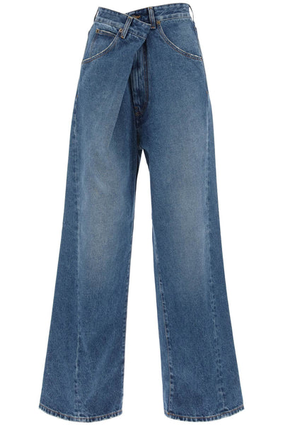 Darkpark 'ines' baggy jeans with folded waistband-0