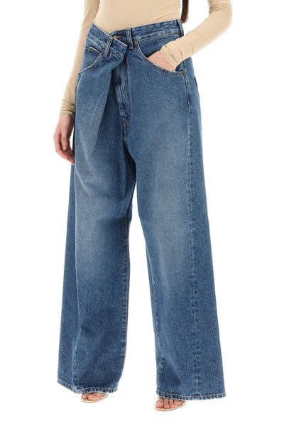 Darkpark 'ines' baggy jeans with folded waistband-3