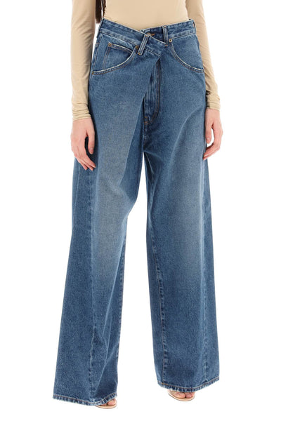 Darkpark 'ines' baggy jeans with folded waistband-1