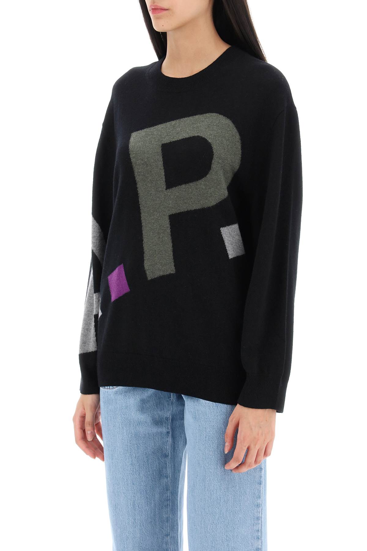 A.p.c. sweater in virgin wool with logo pattern-3