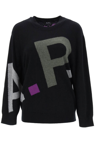 A.p.c. sweater in virgin wool with logo pattern-0