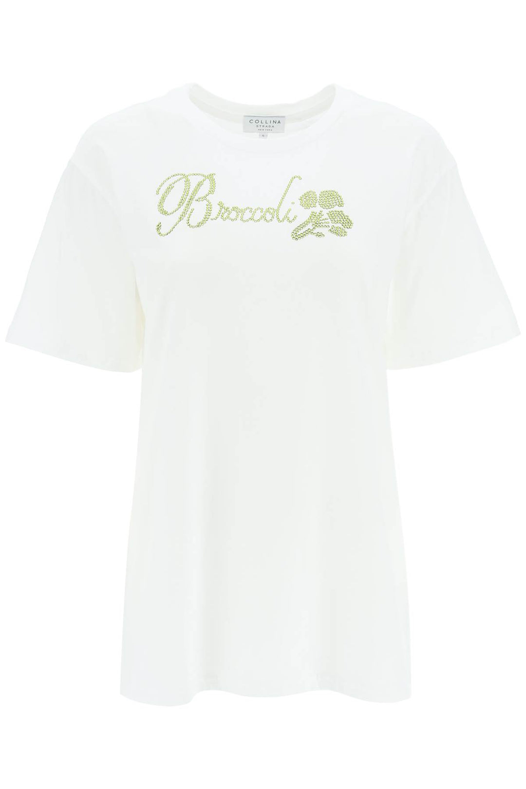 Collina strada organic cotton t-shirt with rhinestones-0