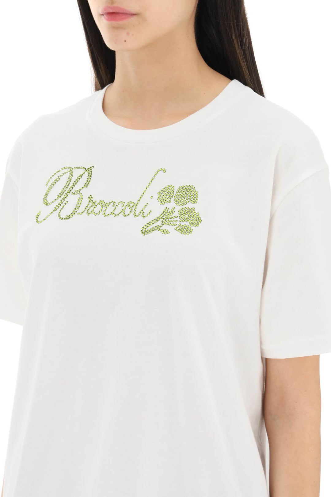 Collina strada organic cotton t-shirt with rhinestones-3
