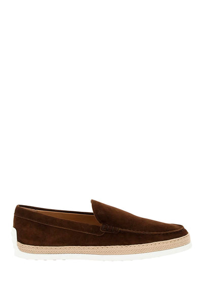 Tod's suede slip-on with rafia insert-0