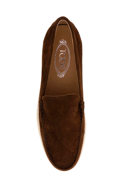 Tod's suede slip-on with rafia insert-1