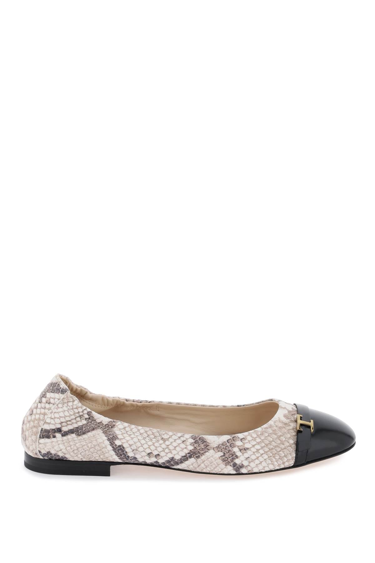 Tod's snake-printed leather ballet flats-0