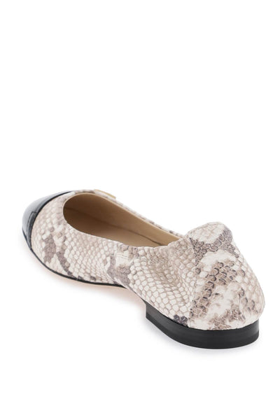 Tod's snake-printed leather ballet flats-2