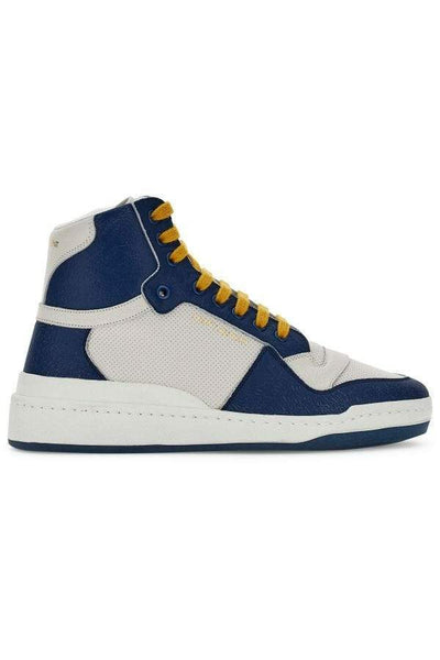 Saint Laurent Blue Calf Leather Mid Top Sneakers #men, Blue, EU40/US7, EU41/US8, EU42/US9, EU43/US10, EU45/US12, feed-agegroup-adult, feed-color-Blue, feed-gender-male, Men - New Arrivals, Saint Laurent, Sneakers - Men - Shoes at SEYMAYKA