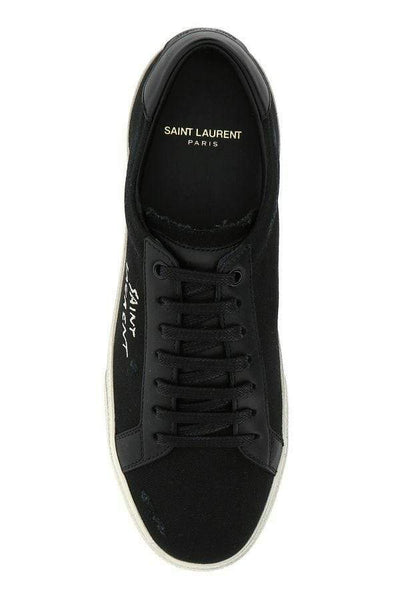 Saint Laurent Black Canvas & Leather Low Top Sneakers #men, Black, EU39/US6, EU40/US7, EU43/US10, feed-agegroup-adult, feed-color-Black, feed-gender-male, Men - New Arrivals, Saint Laurent, Sneakers - Men - Shoes at SEYMAYKA