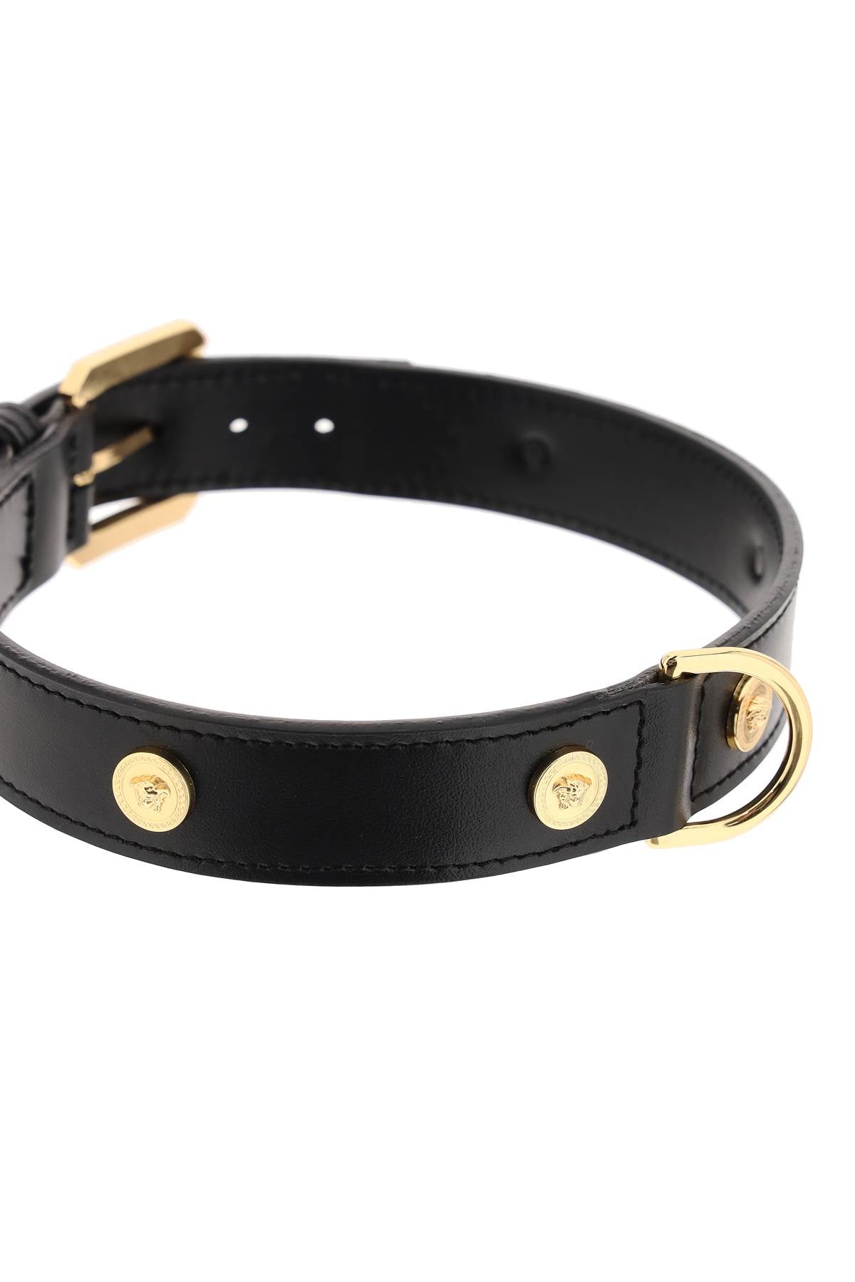 Versace leather collar with medusa studs - large-2