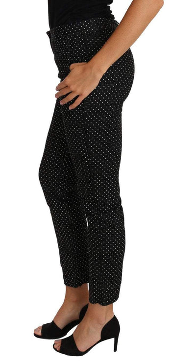 Dolce & Gabbana  Black Dress Polka Dot Cropped Straight Pants #women, Black, Brand_Dolce & Gabbana, Catch, Dolce & Gabbana, feed-agegroup-adult, feed-color-black, feed-gender-female, feed-size-IT38|XS, feed-size-IT42|M, Gender_Women, IT38|XS, Jeans & Pants - Women - Clothing, Kogan, Women - New Arrivals at SEYMAYKA