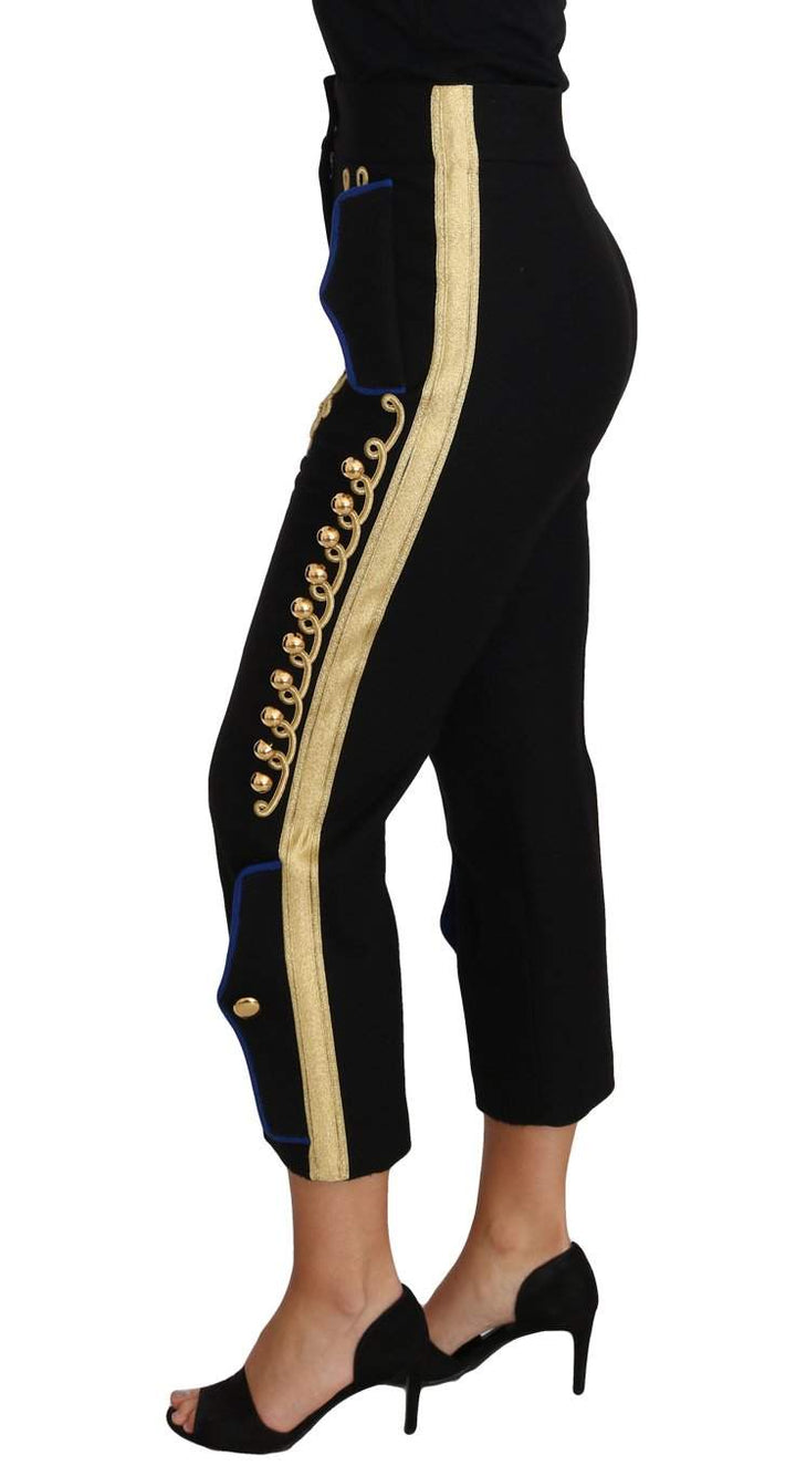 Dolce & Gabbana Military Embellished Pants Black Gold Dress Pant #women, Black, Brand_Dolce & Gabbana, Catch, Dolce & Gabbana, feed-agegroup-adult, feed-color-black, feed-gender-female, feed-size-IT38|XS, Gender_Women, IT38|XS, IT48 | XL, Jeans & Pants - Women - Clothing, Kogan, Women - New Arrivals at SEYMAYKA