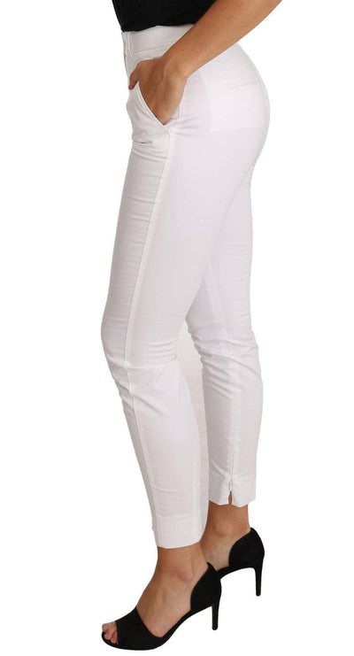 Dolce & Gabbana White Dress Pants Slim Skinny Pant Dolce & Gabbana, feed-agegroup-adult, feed-color-White, feed-gender-female, IT36 | XS, Jeans & Pants - Women - Clothing, White, Women - New Arrivals at SEYMAYKA