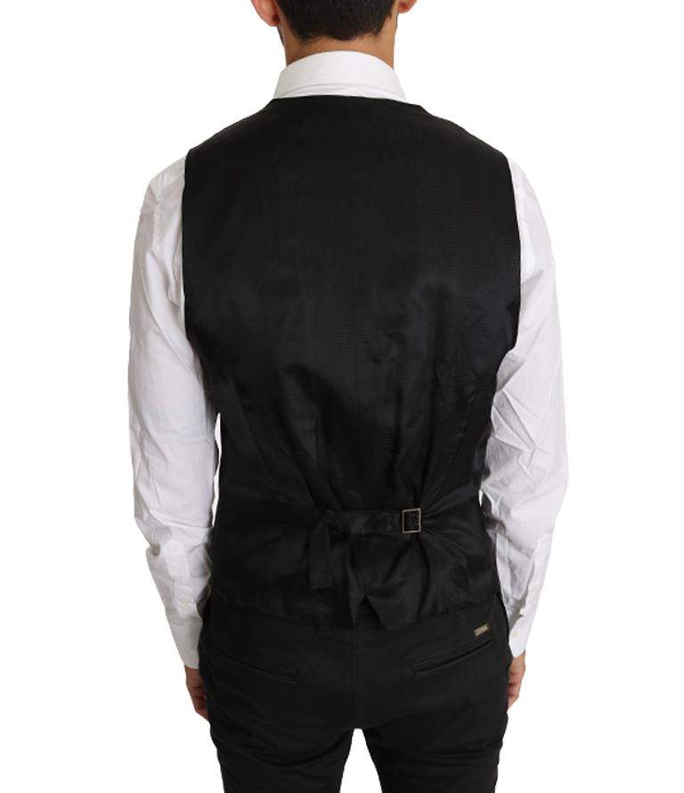 Dolce & Gabbana  Gray Solid 100% Wool Waistcoat Vest #men, Brand_Dolce & Gabbana, Catch, Dolce & Gabbana, feed-agegroup-adult, feed-color-gray, feed-gender-male, feed-size-IT50 | L, Gender_Men, Gray, IT50 | L, Kogan, Men - New Arrivals, Vests - Men - Clothing at SEYMAYKA