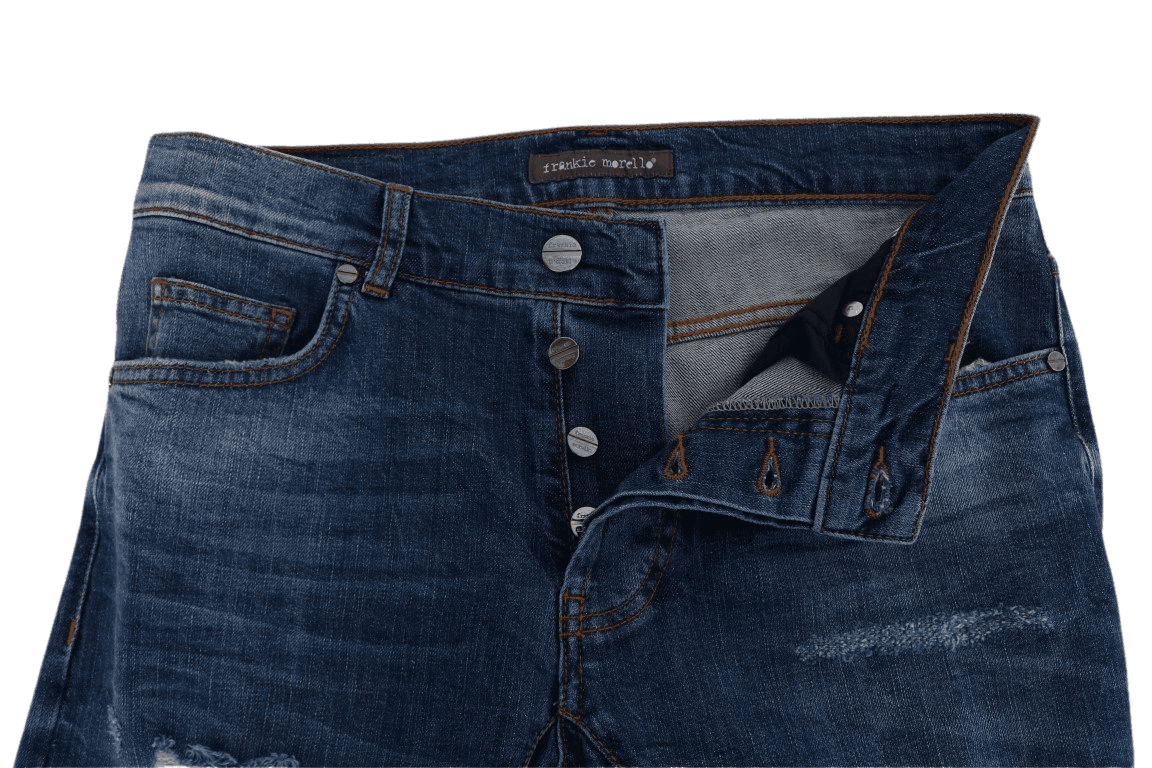Frankie Morello  Wash Torn Dundee Slim Fit Jeans #men, Blue, Catch, feed-agegroup-adult, feed-color-blue, feed-gender-male, feed-size-W36, feed-size-W38, Frankie Morello, Gender_Men, Jeans & Pants - Men - Clothing, Kogan, Men - New Arrivals, W36, W38, W40 at SEYMAYKA
