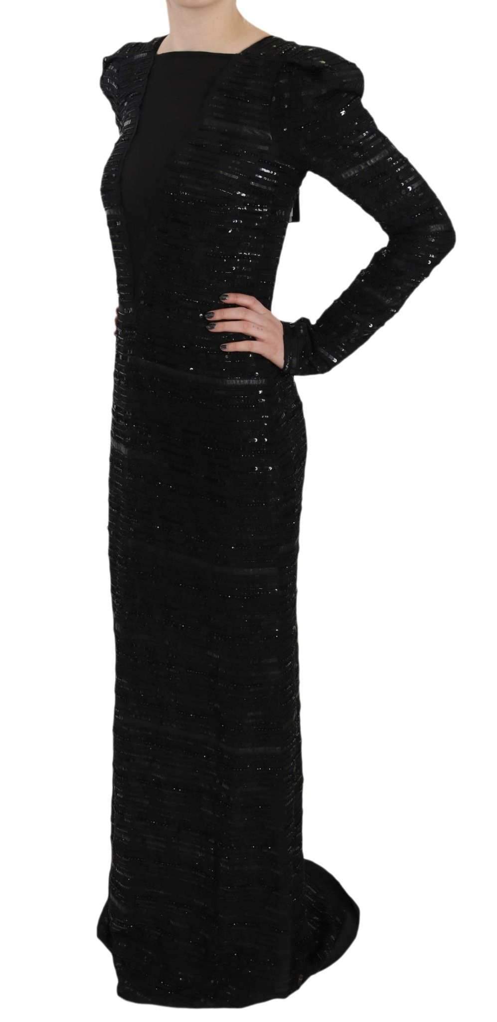John Richmond  Silk Full Length Sequined Gown Dress #women, Black, Catch, Clothing_Dress, Dresses - Women - Clothing, feed-agegroup-adult, feed-color-black, feed-gender-female, feed-size-IT40|S, Gender_Women, IT40|S, John Richmond, Kogan, Women - New Arrivals at SEYMAYKA