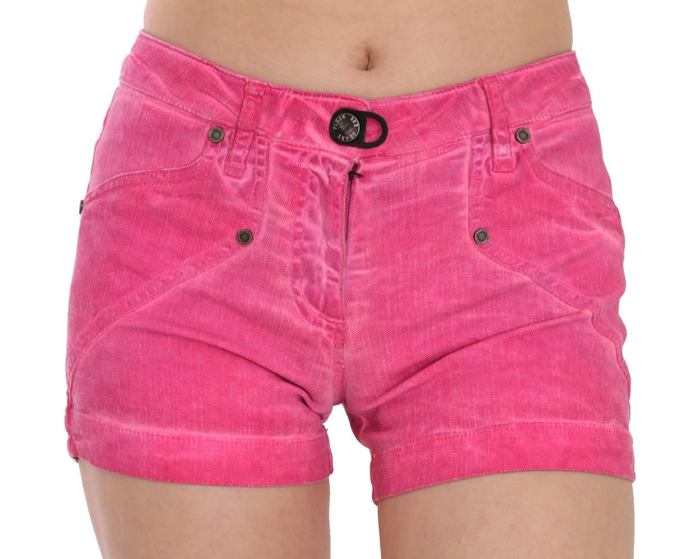 PLEIN SUD  Mid Waist Cotton Denim Mini Shorts #women, Catch, feed-agegroup-adult, feed-color-pink, feed-gender-female, feed-size-IT36 | XS, feed-size-IT38|XS, feed-size-IT42|M, Gender_Women, IT36 | XS, IT38|XS, IT42|M, Kogan, Pink, PLEIN SUD, Shorts - Women - Clothing, Women - New Arrivals at SEYMAYKA