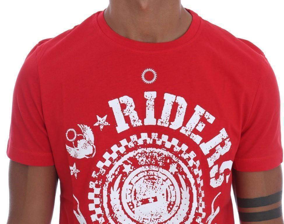 Frankie Morello  Cotton  Crewneck T-Shirt #men, Catch, feed-agegroup-adult, feed-color-red, feed-gender-male, feed-size-M, feed-size-S, Frankie Morello, Gender_Men, Kogan, M, Men - New Arrivals, Red, S, T-shirts - Men - Clothing at SEYMAYKA