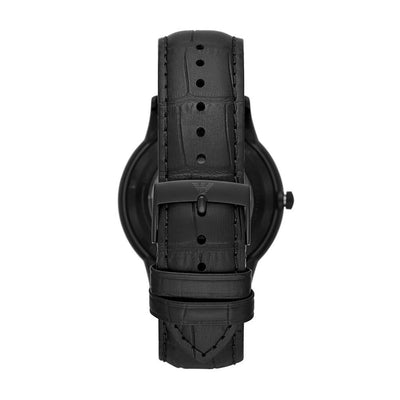 Emporio Ari Black Leather Automatic Watch