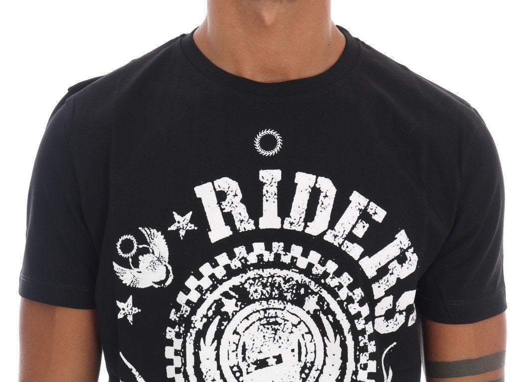 Frankie Morello Cotton  Crewneck T-Shirt #men, Black/White, Catch, feed-agegroup-adult, feed-color-black, feed-color-white, feed-gender-male, feed-size-S, Frankie Morello, Gender_Men, Kogan, Men - New Arrivals, S, T-shirts - Men - Clothing at SEYMAYKA