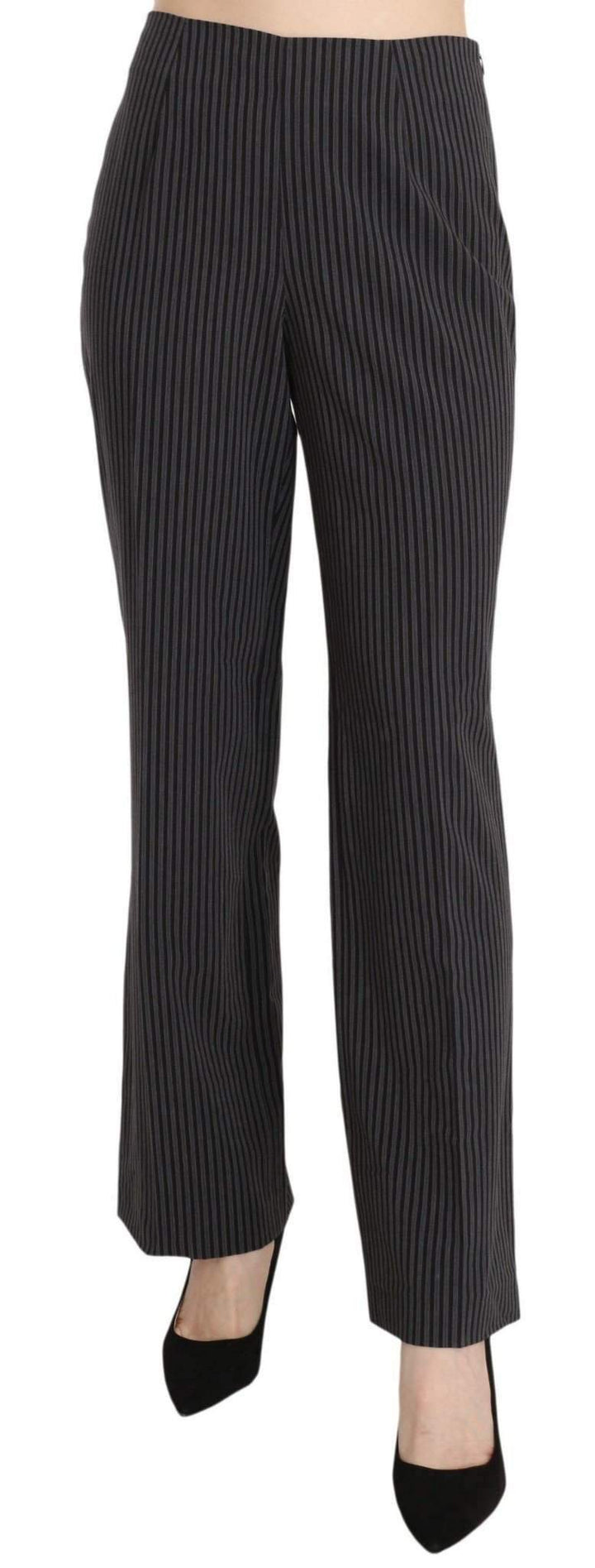 BENCIVENGA Striped Cotton Sretch Dress Trousers Pants #women, BENCIVENGA, Black, Catch, feed-agegroup-adult, feed-color-black, feed-gender-female, feed-size-IT42|M, Gender_Women, IT42|M, Jeans & Pants - Women - Clothing, Kogan, Women - New Arrivals at SEYMAYKA