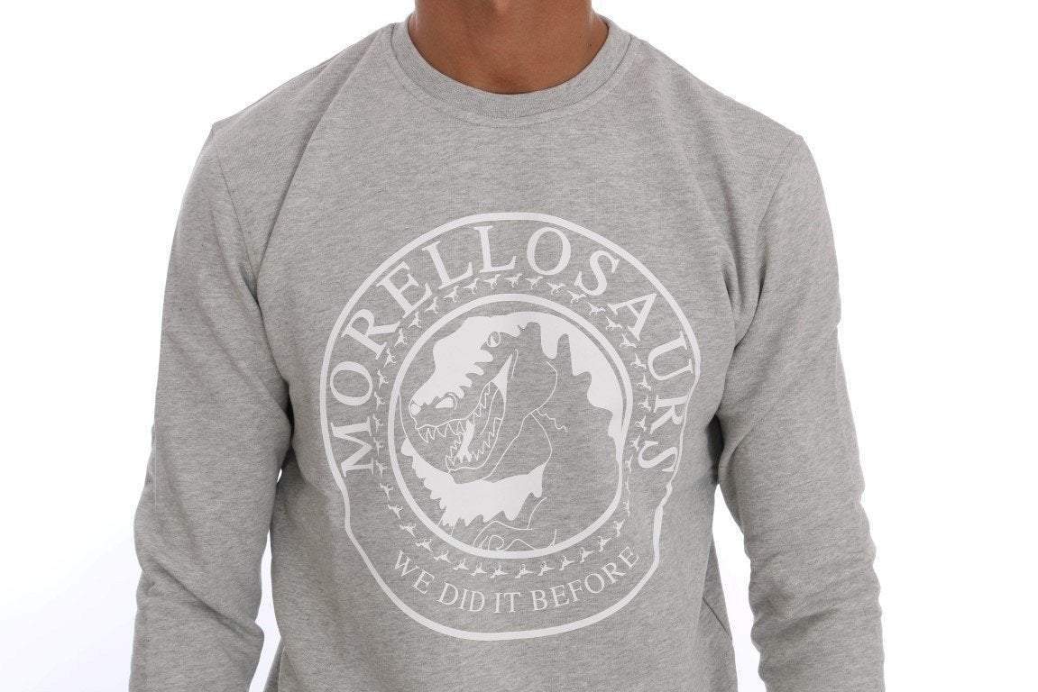 Frankie Morello  Cotton Crewneck Pullover Sweater #men, Catch, feed-agegroup-adult, feed-color-gray, feed-gender-male, feed-size-S, Frankie Morello, Gender_Men, Gray, Kogan, M, Men - New Arrivals, S, Sweaters - Men - Clothing, XL at SEYMAYKA