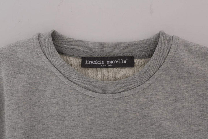 Frankie Morello  Cotton Crewneck Pullover Sweater #men, Catch, feed-agegroup-adult, feed-color-gray, feed-gender-male, feed-size-S, Frankie Morello, Gender_Men, Gray, Kogan, M, Men - New Arrivals, S, Sweaters - Men - Clothing, XL at SEYMAYKA