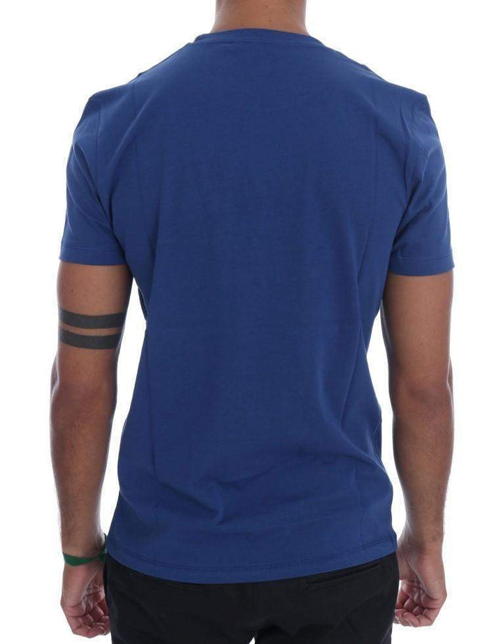 Frankie Morello  Cotton  Crewneck T-Shirt #men, Blue, Catch, feed-agegroup-adult, feed-color-blue, feed-gender-male, feed-size-M, feed-size-S, Frankie Morello, Gender_Men, Kogan, M, Men - New Arrivals, S, T-shirts - Men - Clothing at SEYMAYKA